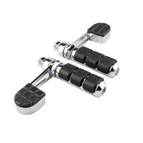 XMT-MOTO Chrome Anti-Vibe Foot Pegs With Heel Rest For Harley Sportster XL 883 1200 Iron 