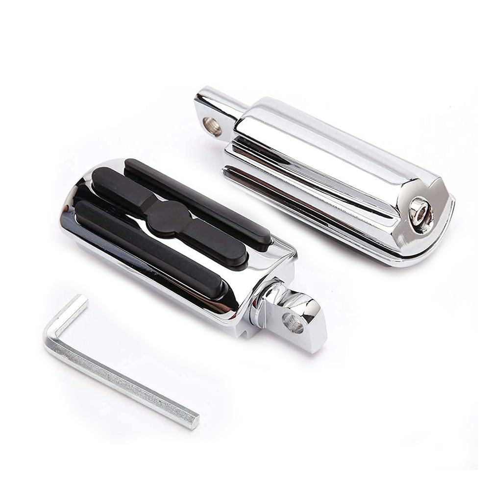 2PCS Mini Chrome Mount Foot Pegs And Pedal Pads For Harley Davidson 