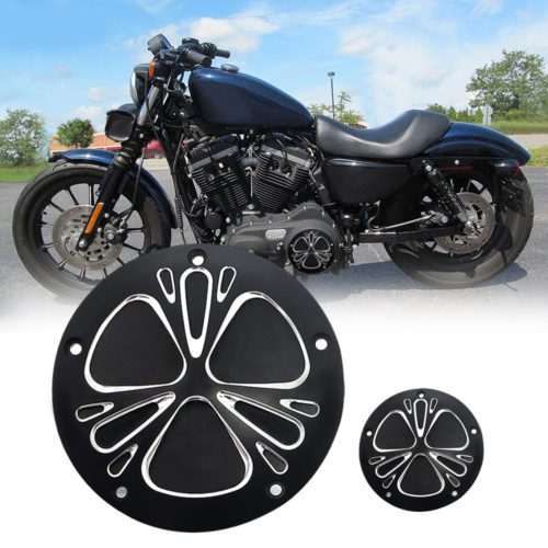 Black Beveled Derby Timing points Covers For Harley SuperLow XL883L IRON 883 Forty Eight XL1200X Seventy Two XL1200V 12-16 