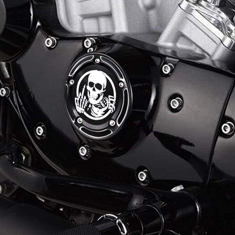 Middle Finger Black Chrome Derby Timer Timing Engine Cover For Motorcycle Harley Dyna Softail Touring 