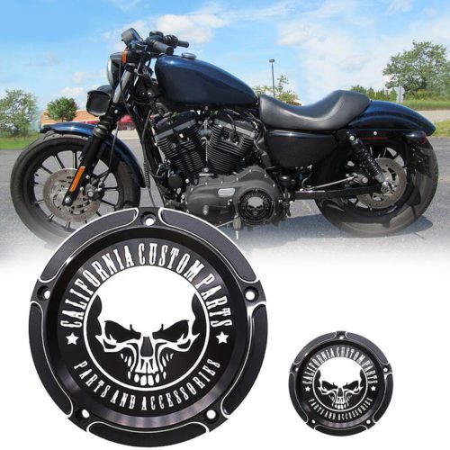 Keenso 2Pcs Black CNC Aluminum Derby Cover Timing Timer Covers for Touring Dyna Softail Evolution Motorcycle Derby Timing Covers 