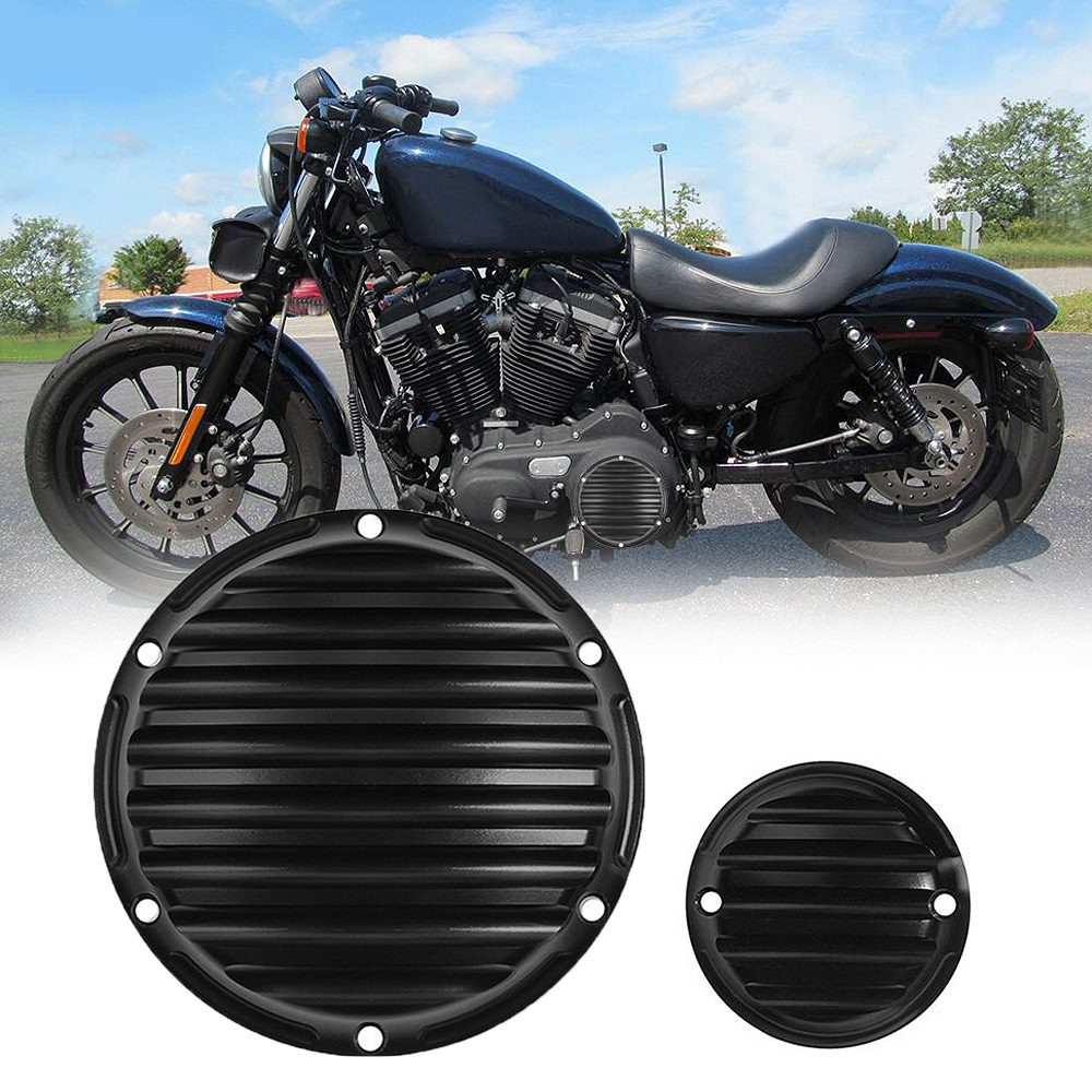 Black Beveled Derby Timing points Covers For Harley SuperLow XL883L IRON 883 Forty Eight XL1200X Seventy Two XL1200V 12-16 