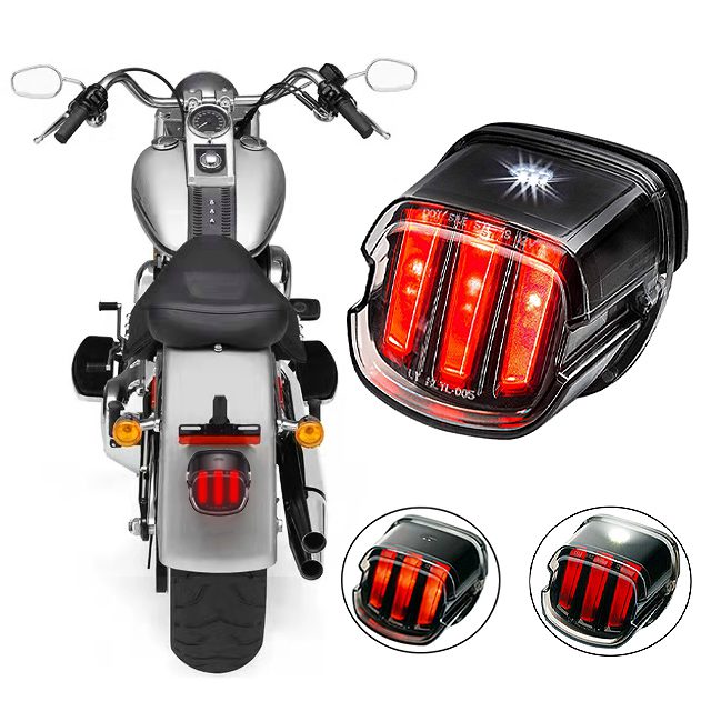 DYNAFIT LED Curved 1" Axle License Plate Tail light harley sporster softail dyna glide 