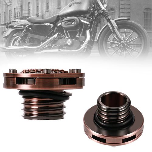 HDBUBALUS Motorcycle CNC Aluminum Fuel Gas Tank Vented Decorative Oil Cap Fit for Harley Touring Road King Softail Dyna Sportster XL 1200 883 
