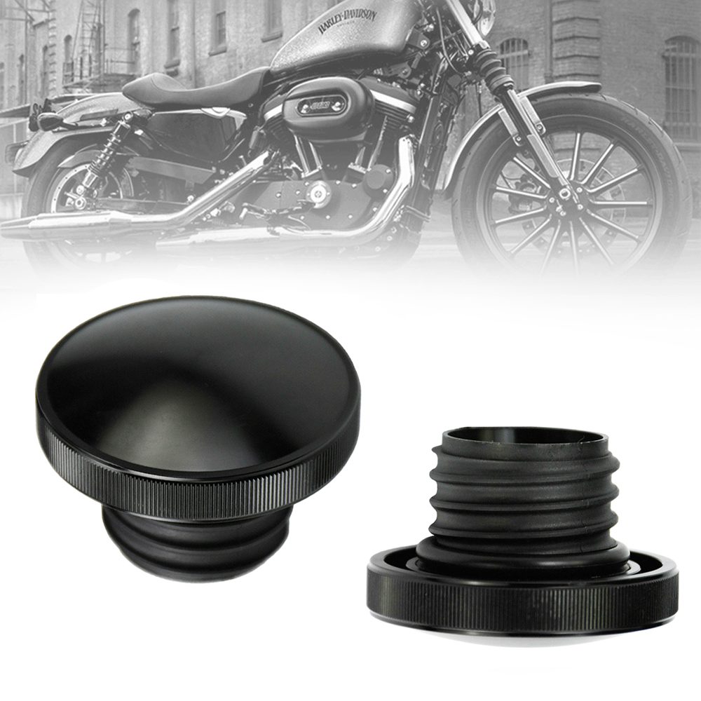 black Flush Pop-Up Motorcycle Gas Fuel Tank Cap Cover For Harley Dyna Breakout Electra Glide Fatboy Sportster XL 1200 883 