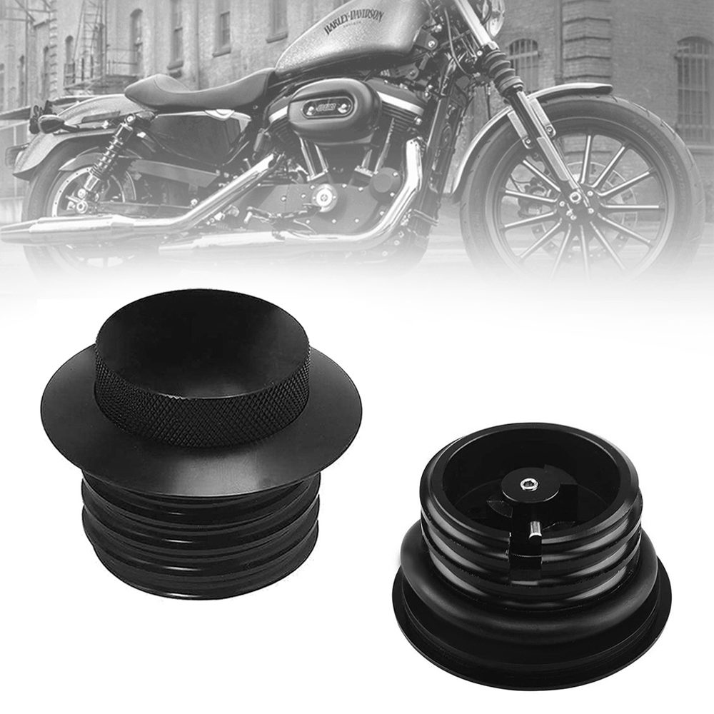Black Motorcycle Fuel Tank Cap Clockwise Thread Pop-up Fuel Tank Fit For Harley Sportster Super Glide Touring Road King 